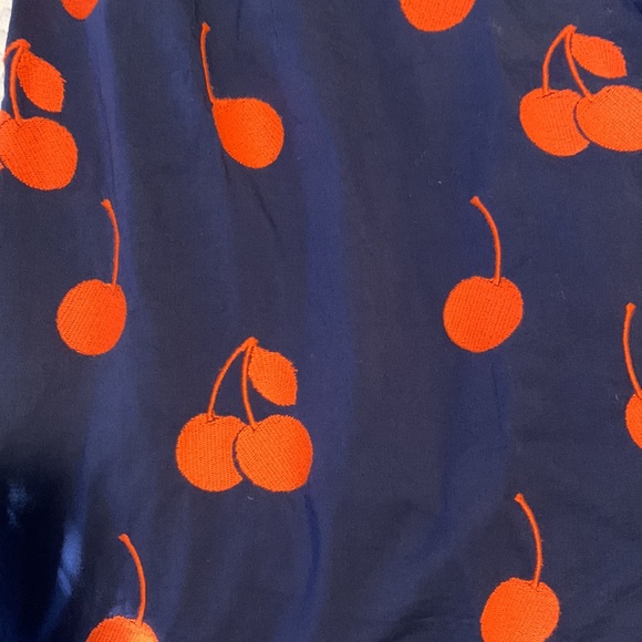 Anthropologie Leifnotes Embroidered Cherry Drop Motif Novelty Dress size 10 - Picture 6 of 6